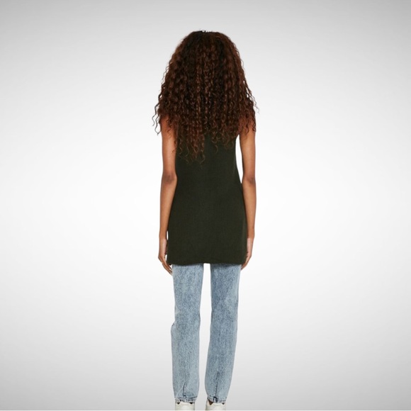 Noisy May Long Cotton Knit Vest Forest Green S - Picture 4 of 8